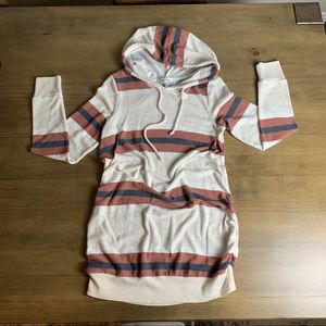 Two beautiful maternity stripped hooded sweatshirt